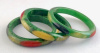 SZ35 Shultz marbled green/oval dots bakelite bangles
